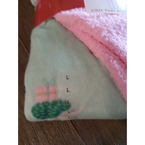 Sleep Chic Cozy Pants with Socks Women's Size Large Mint Hedgehog NWT - Picture 4 of 8